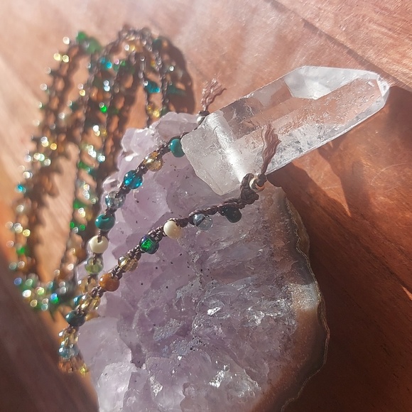 Quartz Crystal Necklace, Artisan Jewelry by Rust Belt Raised, Quartz Cry… - Picture 12 of 16